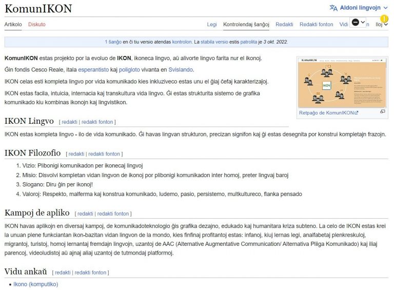 KomunIKON in Wikipedia Esperanto